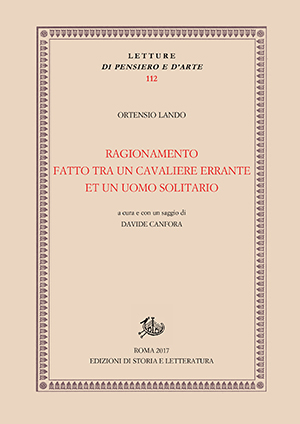 copertina di Ragionamento fatto tra un cavaliere errante et un uomo solitario