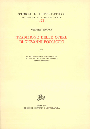 copertina di Tradizione delle opere di Giovanni Boccaccio. II