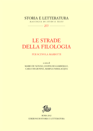 copertina di Le strade della filologia