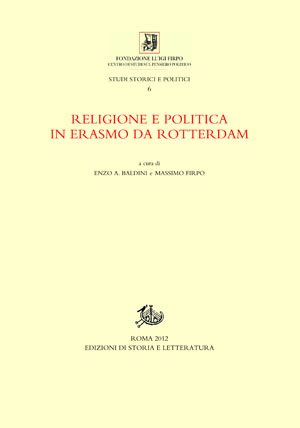 copertina di Religione e politica in Erasmo da Rotterdam