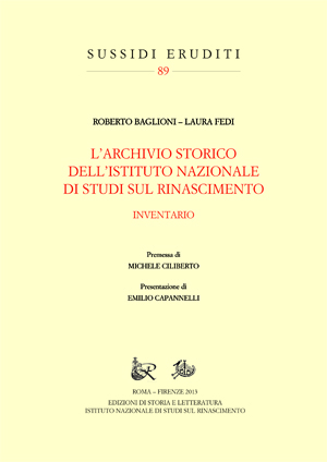 copertina di L'Archivio storico dell'Istituto Nazionale di Studi sul Rinascimento