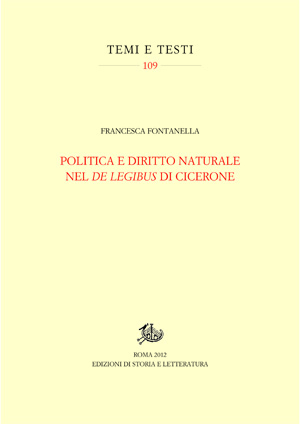 copertina di Politica e diritto naturale nel ‘De legibus’ di Cicerone