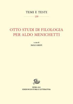 copertina di Otto studi di filologia per Aldo Menichetti