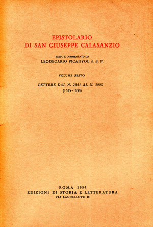 copertina di Epistolario di san Giuseppe Calasanzio. VI