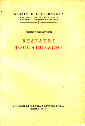 copertina di Restauri boccacceschi