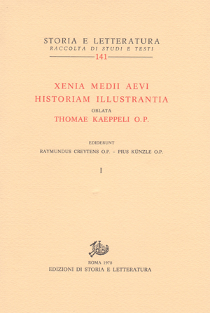 copertina di Xenia Medii Aevi Historiam Illustrantia