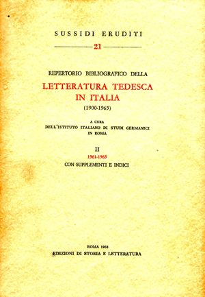copertina di Repertorio bibliografico della letteratura tedesca in Italia (1900-1965), II