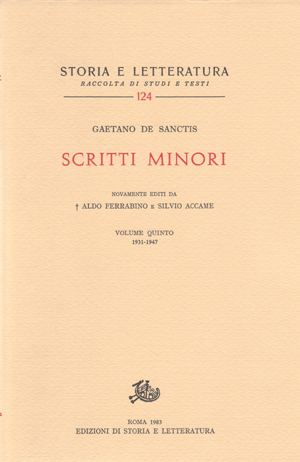 copertina di Scritti minori, IV
