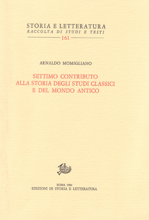 copertina di Settimo contributo alla storia degli studi classici e del mondo antico