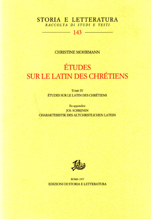 copertina di Études sur le latin des chrétiens. IV