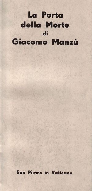 copertina di «La Porta della morte» di Giacomo Manzù