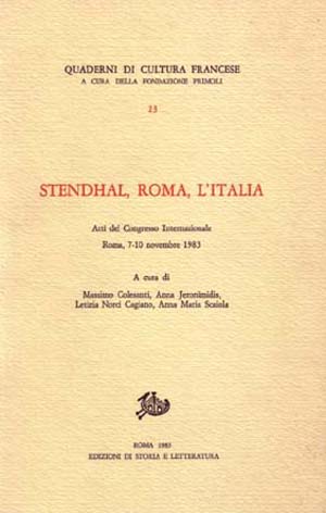 copertina di Stendhal, Roma, l’Italia