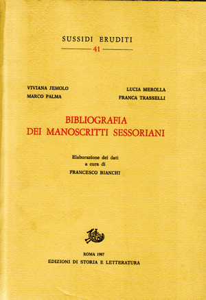 copertina di Bibliografia dei manoscritti sessoriani