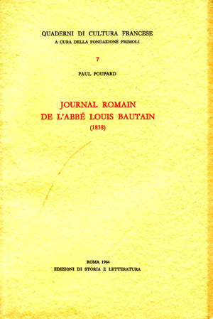 copertina di Journal romain de l’Abbé Louis Bautain (1838)