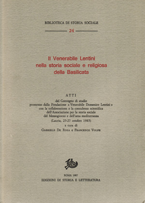 copertina di Il Venerabile Lentini nella storia sociale e religiosa della Basilicata