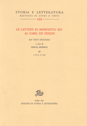 copertina di Le lettere di Benedetto XIV al card. de Tencin. III