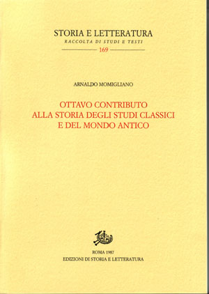 copertina di Ottavo contributo alla storia degli studi classici e del mondo antico