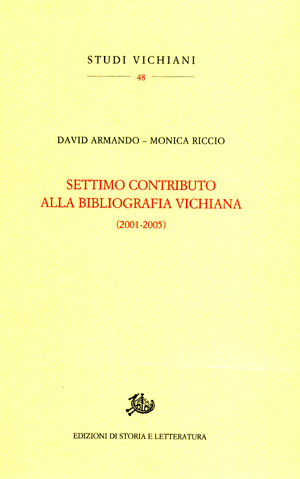 copertina di Settimo contributo alla bibliografia vichiana