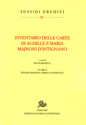 copertina di Inventario delle carte di Achille e Maria Majnoni d’Intignano