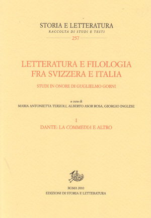 copertina di Letteratura e filologia fra Svizzera e Italia. I