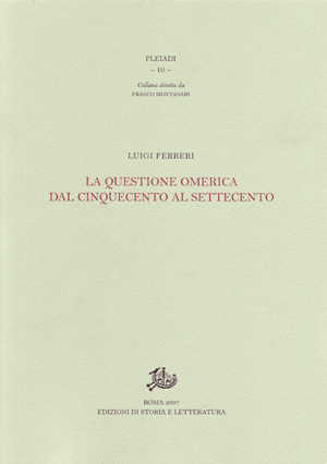 copertina di La questione omerica dal Cinquecento al Settecento