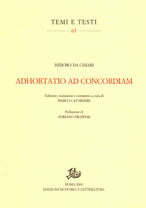 copertina di Adhortatio ad concordiam