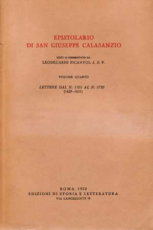 copertina di Epistolario di san Giuseppe Calasanzio. IV
